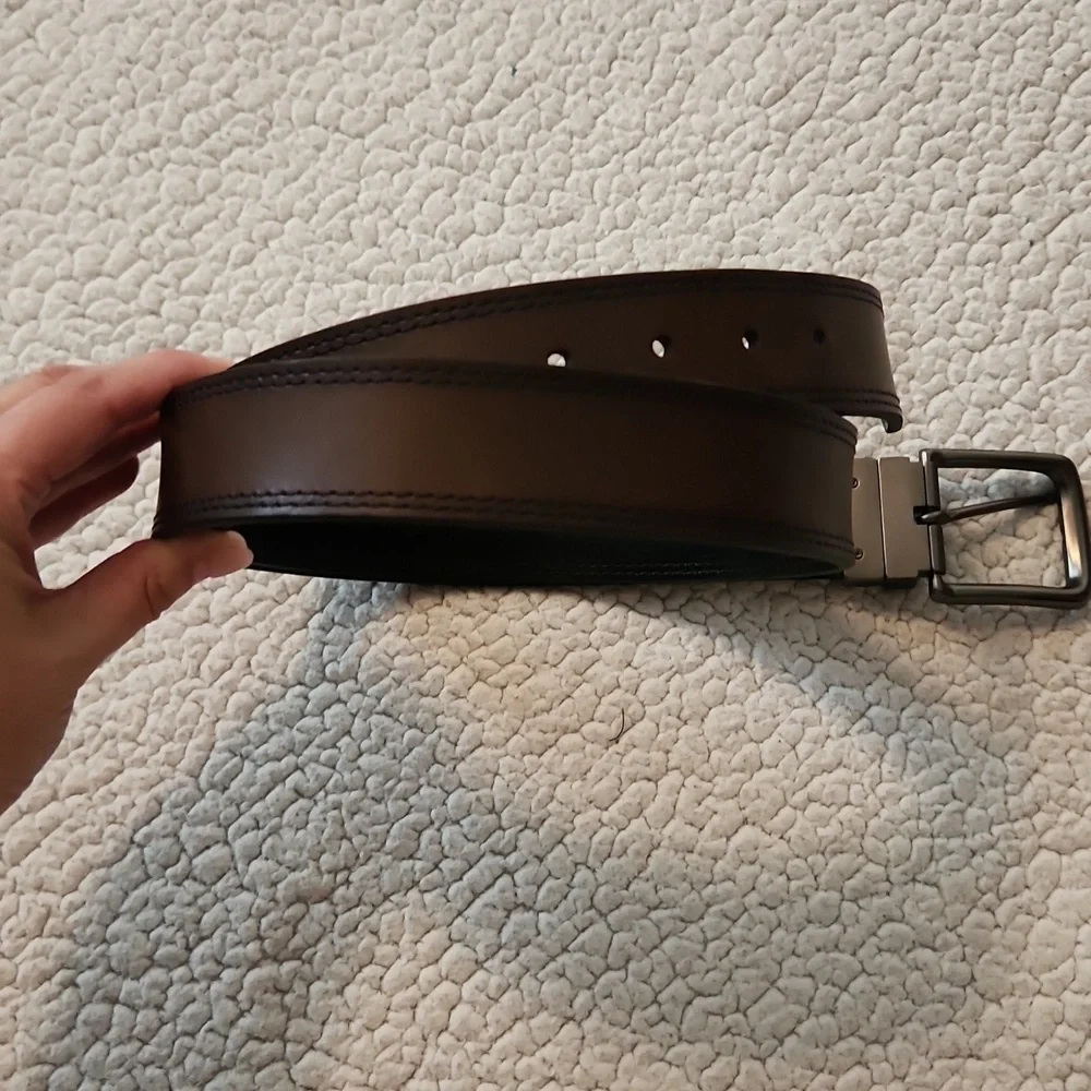 Wrangler Magnetic Reversible Geuine Leather Black Brown Western Cowboy Ranch
